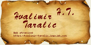 Hvalimir Taralić vizit kartica
